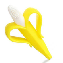 Forma de plátano bebé cepillo de dientes de silicona cepillo de entrenamiento